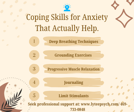 Coping skills are powerful, but if anxiety feels constant, overwhelming, or interferes with daily functioning, professional support may be needed.