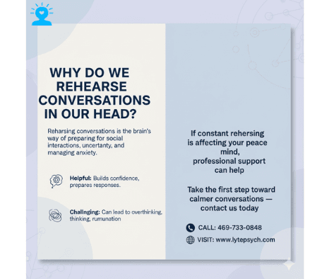 Do you ever find yourself going over a conversation in your head — replaying what you said, imagining what you could have said, or even preparing what you’ll say in the future?