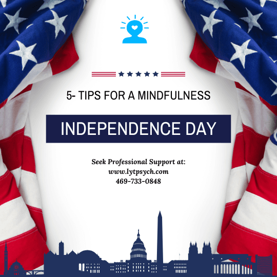The 4th of July is a celebration of freedom, but for many, it can feel overwhelming—crowds, fireworks, overstimulation, and social pressure can turn a joyful day into a stressful one. Practicing mindfulness can help you ground yourself, find peace, and truly experience the holiday in a way that feels safe and meaningful.