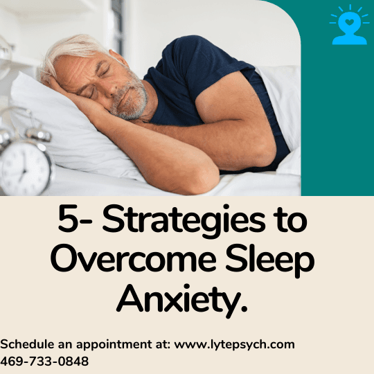 If sleep anxiety persists despite trying various strategies, it may be time to seek professional help. A psychiatrist or sleep specialist can provide valuable insights and treatments tailored to your needs. At Lyte Psychiatry, our experts are dedicated to helping you achieve restful sleep through personalized care.