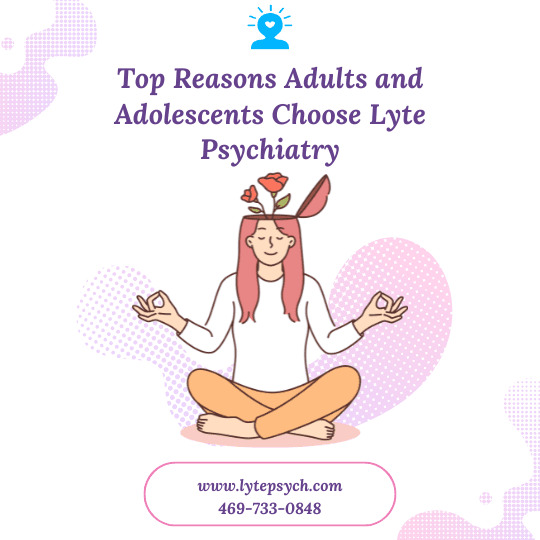 Lyte Psychiatry stands out for its commitment to providing personalized mental health care that addresses the unique needs of each patient