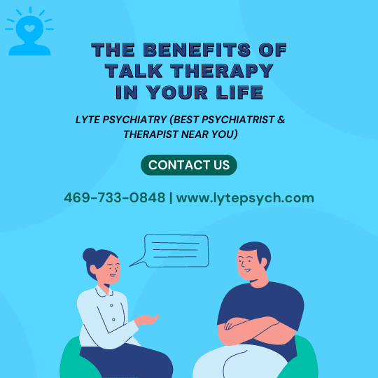 Talk therapy or psychotherapy, is a form of psychological treatment that helps individuals address and manage their mental health issues or emotional difficulties. It involves speaking to a trained therapist who uses clinically proven techniques to help people improve their mental health and well-being.